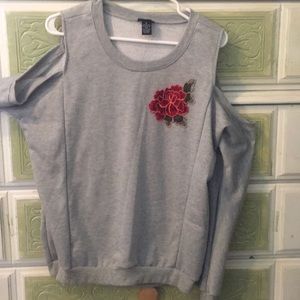 Gray off the shoulder sweater